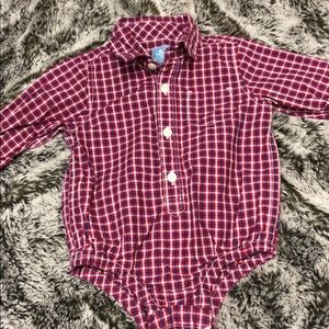GAP baby button down plaid onesie